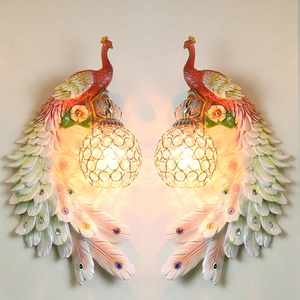 Moderna lampada da parete pavone E27 lampadina LED per camera da letto interna camera da letto Hotel decorazione luce - Product Image 1