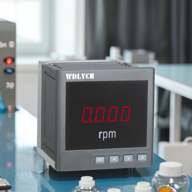 Industrial Digital Tachometer Programmable for Rotational Speed Monitoring with Relay Alarm