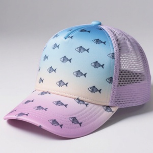 Gorras Trucker Deportivas Personalizadas de 5 Paneles de Sarga de Algodón con Logotipo Impreso en 3D, Estampado de Pez y Tela Común - Product Image 6