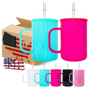 Tapas coloridas <span class=keywords><strong>Taza</strong></span> de vidrio de sublimación de 17oz con tapa de plástico de color <span class=keywords><strong>Taza</strong></span> de café de vidrio <span class=keywords><strong>sublimable</strong></span> de 17oz sin BPA con tapa colorida - Product Image 6