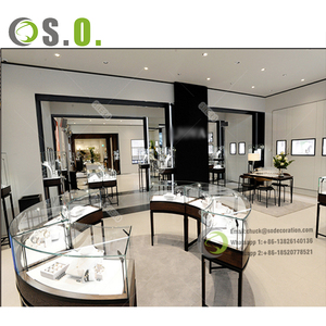 سطح زجاجي عرض مع قفل مصباح ليد العلامة التجارية مجوهرات الساعات خزانة عرض زجاجية مكافحة متجر الأثاث - Product Image 2