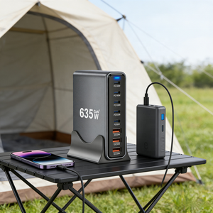 Gan ที่ชาร์จเร็ว8-in-1, ที่ชาร์จโทรศัพท์ตั้งโต๊ะ635วัตต์พอร์ต USB C PD3.1140W ได้อย่างรวดเร็วสำหรับ <span class=keywords><strong>mcbook</strong></span> <span class=keywords><strong>Pro</strong></span> Air Pad - Product Image 6