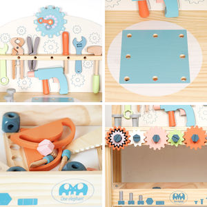 Ensemble d'<span class=keywords><strong>outils</strong></span> de démontage d'écrous en bois pour enfants, table de réparation éducative pour garçons, jeu de simulation, <span class=keywords><strong>boîte</strong></span> <span class=keywords><strong>à</strong></span> <span class=keywords><strong>outils</strong></span> pour bébés - Product Image 5