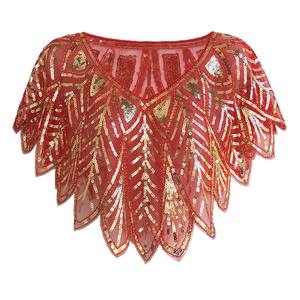 Capa de Noche Transparente de Malla con Lentejuelas y Cuentas, <span class=keywords><strong>Bolero</strong></span> de Novia, Chal Transparente, Cubrevestido para <span class=keywords><strong>Fiesta</strong></span> Estilo Flapper - Product Image 3