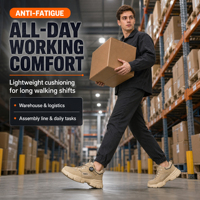 Chaussures de sécurité unisexe antistatiques pour l'automne et l'été, conformes aux normes européennes, pour la construction en usine et l'extérieur, avec embout en acier, en maille respirante