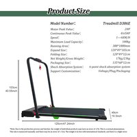 Mini tapis roulant de marche D386E pour sous le bureau, vélo d'appartement portable et léger, idéal pour la maison