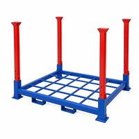 Étagère de stockage de palettes à poteaux ronds en acier laminé à froid robuste et antirouille pour le stockage des pneus, empilable, pour chariots élévateurs, entrepôts et ateliers de réparation de roues