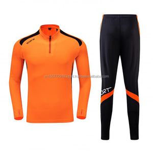 เสื้อฟุตบอลพิมพ์ลายสำหรับเด็กผู้ชาย ผ้าฟลีซ ชุดกีฬาฤดูใบไม้ร่วงฤดูหนาว ซิปครึ่งตัว แขนยาว แห้งเร็ว ระบายอากาศได้ดี ชุดฝึกซ้อม - Product Image 1