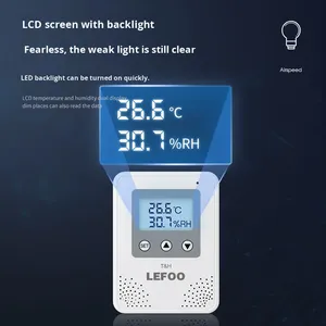 Lefoo lfh21 nhiệt độ trong nhà điều khiển độ ẩm RS485 phòng treo tường cảm biến máy phát báo động vật liệu ABS - Product Image 3