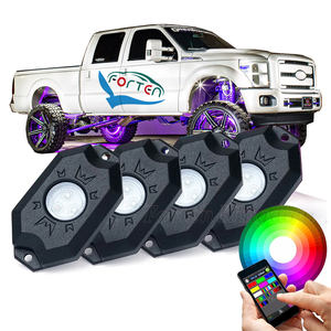 RGB Rock Light Kit 4 Pods IP68 App Sync Remote Control LED Light Kit pour voiture UTV ATV Road Truck Wrangler Uttermost Commodité - Product Image 1
