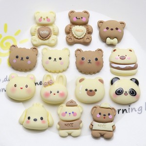 Breloques en résine série Ours Brun Beige à dos plat pour DIY, colle crème, coques de téléphone, pinces à cheveux, aimants de réfrigérateur, accessoires vestimentaires, vente en gros - Product Image 1