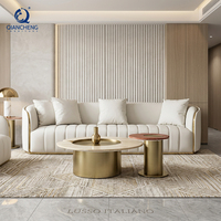 Canapé d'angle moderne en cuir de luxe pour salon, ensemble de trois places, design contemporain, fabriqué à Foshan, idéal pour hôtels