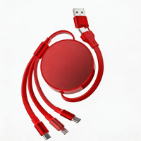 Cable de Carga Rápida 3 en 1 con Trenzado de TPE, USB 3.0 5A para Dispositivos Android/iOS/Tipo-C