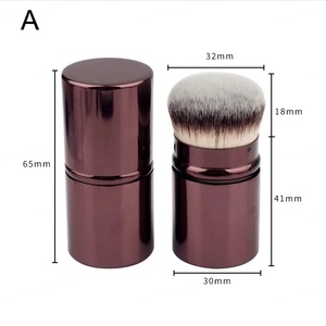 Pinceau de maquillage rétractable en poils synthétiques, portable, pour fond de teint, poudre, contour, pinceau Kabuki pour les voyages et la beauté - Product Image 5