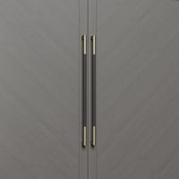 Poignée de porte encastrée en cuir avec plaque arrière en aluminium, quincaillerie architecturale pour entrée de bureau de direction