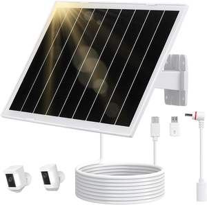 Panel Solar Monocristalino de Silicio de 8W 5V, Cargador con Certificación CE, Resistente al Agua IP65, para Cámara de Seguridad Exterior Ajustable 360° - Product Image 1