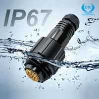 SVK37-VFS Konektor Kabel Betina 37 Pin 13A 380V Jack Audio Profesional Berbentuk Lingkaran Kontak Berlapis Emas/Perak Nilon IP67/IP68