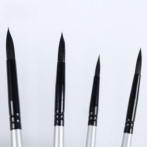 Pinceaux de peinture Giorgione personnalisables, lot de 10, formes variées, manche en bois avec poils en nylon et virole, pour peinture à l'huile et acrylique - Product Image 5