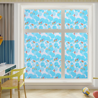 Statische Fensterfolie mit tropischen Fischen, bunte dekorative Sichtschutzfolie für Glas, abnehmbares Blasenmuster für Kinderzimmer, Spielzimmer