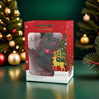 Sacs cadeaux de Noël avec fenêtre, sacs fourre-tout en papier, sacs d'emballage, sacs cadeaux avec logo, sacs cadeaux transparents, sacs en carton blanc, vente en gros