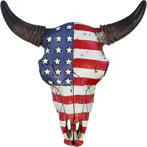 USA Flagge Faux Wand halterung Steer Bull Cow Schädel kopf