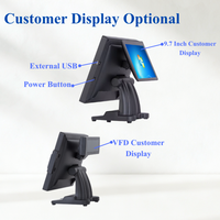 Venta al por Mayor de Fábrica: Terminal Punto de Venta (TPV) con Pantalla Táctil de 15 Pulgadas, Pantalla Dual, Hardware Todo en Uno, Caja Registradora para Comercio Minorista