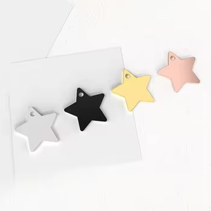 Fornitura diretta Logo personalizzato <span class=keywords><strong>a</strong></span> forma di <span class=keywords><strong>stella</strong></span> in metallo etichette Anti-perdita in acciaio inox incisione Laser lucidata carta di identità Pet tag - Product Image 5