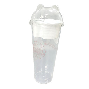 10pcs BubbLe Tea CUP High temperature resistant PP material safe for food disposable plastic milk tea cup juice cup transparent