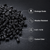 Granulés de PVC noir SG5 K-67 K-70 pour tuyaux de drainage, raccords, résistants aux intempéries/UV/à l'usure, profilés moulés par injection