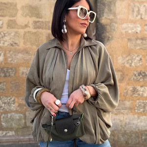 Vente flash : Manteau long à manches longues et col châle en toile de bâche tendance pour femmes - Product Image 2