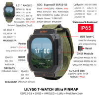 LILYGO T-Watch Ultra : Montre connectée ESP32-S3 LoRa avec GNSS, étanchéité IP65 et intégration de capteurs IA, écran AMOLED 2,06 pouces 1100 mAh