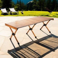 Table de camping pliable légère en aluminium INature - Noir - Mobilier d'extérieur
