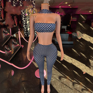 ชุดเซ็ต 2 ชิ้น เสื้อครอปเปิดหลัง + กางเกงขายาว สำหรับผู้หญิง สไตล์เซ็กซี่ เหมาะสำหรับใส่ไปเที่ยวคลับ ชุดลำลองสำหรับผู้หญิง ฤดูใบไม้ผลิ ฤดูใบไม้ร่วง - Product Image 1