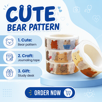 Bande de lavage d'animaux de nourriture d'impression de bande personnalisée utilisée pour décorer votre journal washi tape japonais