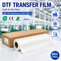Rouleau de film PET DTF 75μ double face mat pelable à chaud et à froid 30cm 33cm 60cm 100m A3 A1 pour impression par transfert thermique sur T-shirt