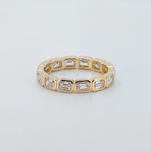Custom Ovaal Gesneden Bezel Instelling <span class=keywords><strong>Eternity</strong></span> Ring Igi Gecertificeerde Synthetische Diamanten Ring 18K 14K Echt Goud Lab Diamanten Ring - Product Image 4