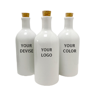 Juego de vinagreras de botellas de cerámica al por mayor para condimentos dispensador de aceite de cocina y vinagre botella de condimentos de aceite de <span class=keywords><strong>oliva</strong></span> hecha a mano con corcho - Product Image 1