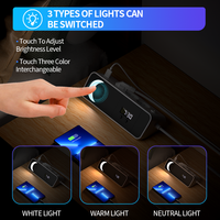 Multiprise Vinisem 2M EU avec horloge numérique et veilleuse LED, 3 prises CA, 2 USB-A, 2 Type-C, multi-prises CE ROHS
