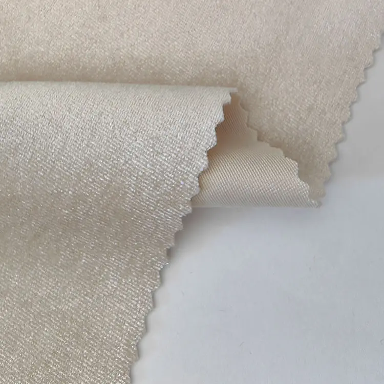 Sıcak satış süper yumuşak kore giysi mor ks kadife polyester spandex örgü malzemesi giysi kumaşı