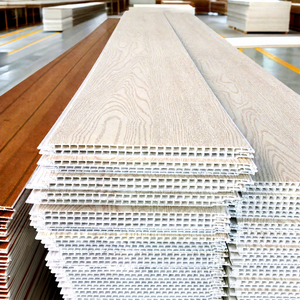 High Quality Lightweight Fireproof Plastic <strong>Wall</strong> <strong>Panel</strong> 20cm 25cm Groove <strong>Flat</strong> Glossy Indoor Decoration Suspended PVC Ceiling Tile - Product Image 1