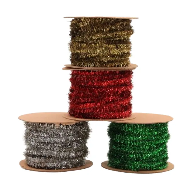 Christmas tree gift packaging must be decorated with top ribbons  glitter and silk thread  Christmas lace.tinsel garland