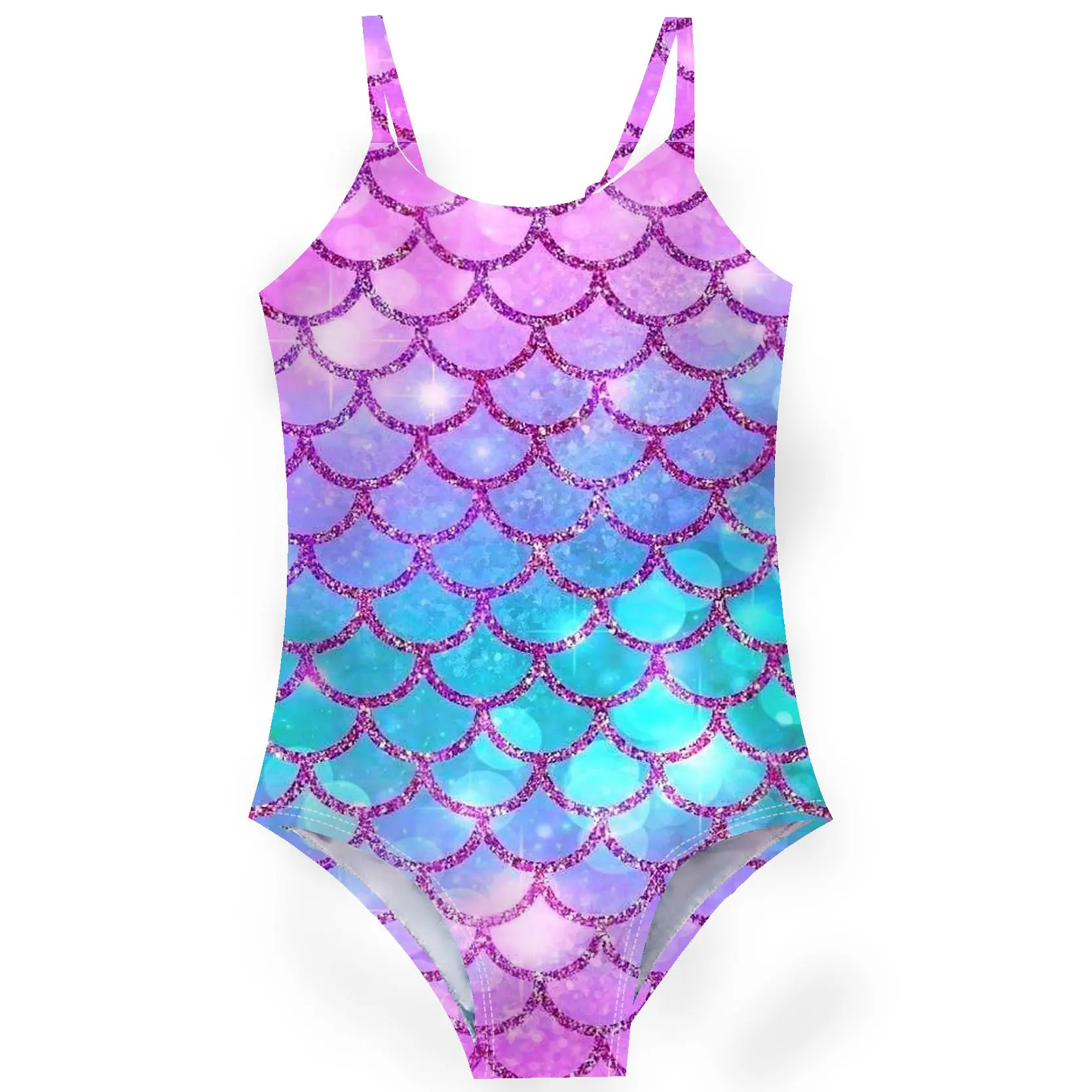 Venta caliente lindo verano escamas de pescado playa niños trajes de baño de una pieza ropa de bebé chico Bikini traje de baño