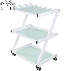 Dongpin Beauty Salon <b>Trolley</b> 57.7x42.8x80.5cm Three Tier Glass Cart For Beauty Hair Nail Use - Product Image 1