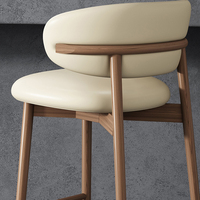 Tabouret de bar ergonomique en cuir rembourré, design moderne avec dossier, pour salle à manger, bar à domicile, café et salon