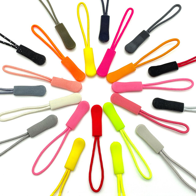 Wholesale Plastic Custom logo Fancy Zippers Puller Head Zipper Slider Zip Strings Cord Puller Zipper Pull Custom