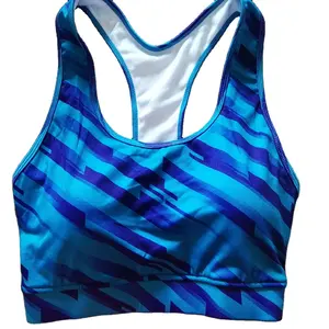 Sublimation printing anti bacterial polyester spandex fabric yoga for sports bra
