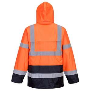 PORTWEST - H443ONRL High visibility Classic two tone <b>orange</b>/blue navy rain <b>jacket</b> - EAN 5036108247912 <b>HI</b>-<b>VIS</b> WORKWEAR - Product Image 2