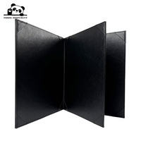 Porte-menu en cuir PU noir avec logo personnalisé en feuille d'or, dossier de menu pour restaurant, porte-menu pour hôtel, porte-liste de vins.