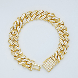 Pass Diamond Tester New S925 <b>Silver</b> Factory 8-20mm Iced Out Vvs Diamond Mossanite Cuban Link Chain Bracelet <b>for</b> <b>Men</b> - Product Image 2