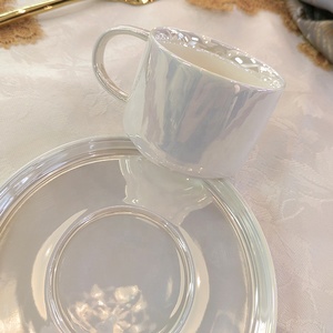 Ceramic Coffee Tea <b>Cups</b> <b>Saucers</b> <b>Sets</b> White Restaurant OEM Customized Bone China Tea <b>Sets</b> - Product Image 3